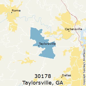 Taylorsville,Georgia County Map