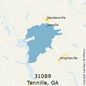 Tennille,Georgia County Map