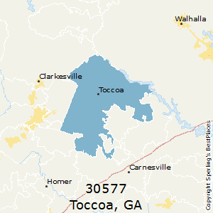 Toccoa,Georgia County Map