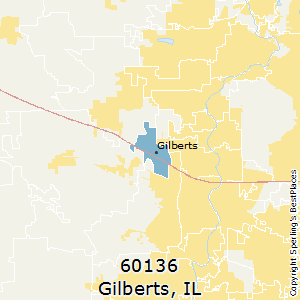 Gilberts,Illinois County Map