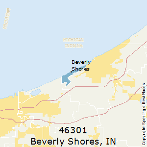 Beverly_Shores,Indiana County Map