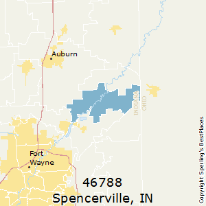 Spencerville,Indiana County Map