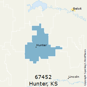 Hunter,Kansas County Map