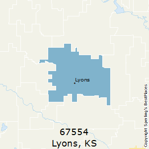 Lyons,Kansas County Map