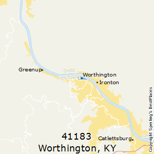 Worthington,Kentucky(41183) Zip Code Map