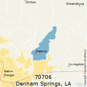 Denham_Springs,Louisiana County Map