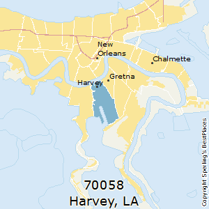 Harvey,Louisiana(70058) Zip Code Map