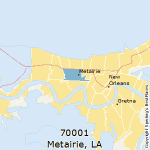 Metairie,Louisiana(70001) Zip Code Map