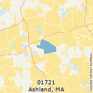 Ashland,Massachusetts County Map