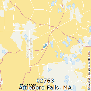 Attleboro_Falls,Massachusetts County Map