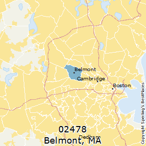 Belmont,Massachusetts County Map