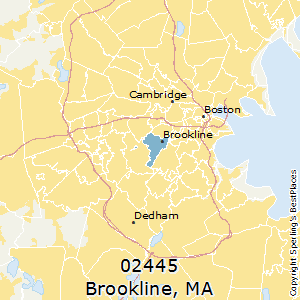 Brookline,Massachusetts County Map