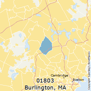 Burlington,Massachusetts County Map