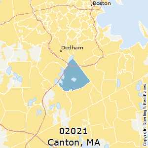 Canton,Massachusetts County Map