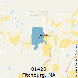 Fitchburg,Massachusetts County Map