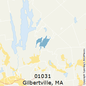 Gilbertville,Massachusetts County Map