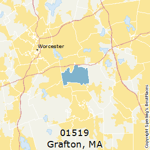 Grafton,Massachusetts(01519) Zip Code Map