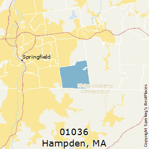 Hampden,Massachusetts County Map