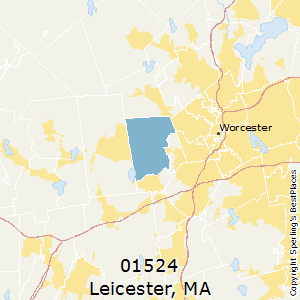 Leicester,Massachusetts County Map