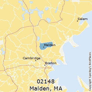 Malden,Massachusetts(02148) Zip Code Map