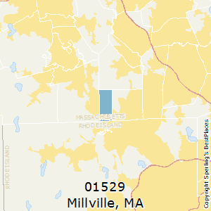Millville,Massachusetts(01529) Zip Code Map