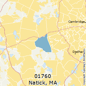 Natick,Massachusetts County Map