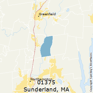 Sunderland,Massachusetts County Map