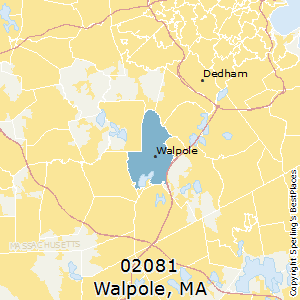 Walpole,Massachusetts County Map