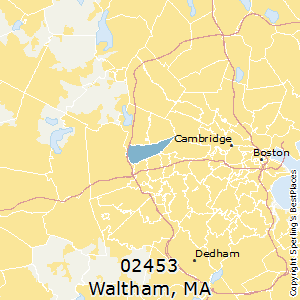 Waltham,Massachusetts County Map