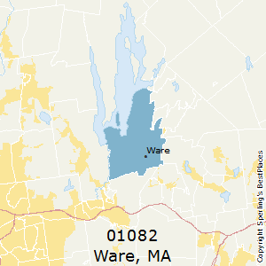 Ware,Massachusetts County Map