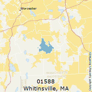 Whitinsville,Massachusetts County Map