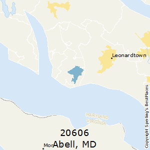 Abell,Maryland County Map