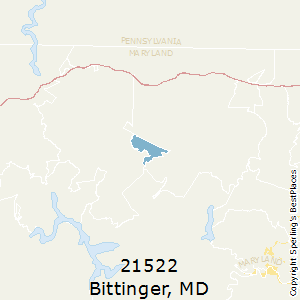 Bittinger,Maryland County Map