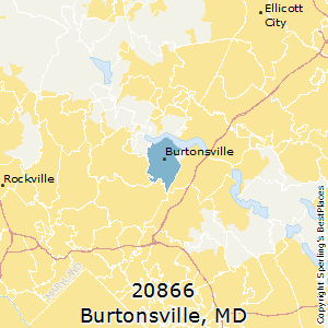 Burtonsville,Maryland County Map