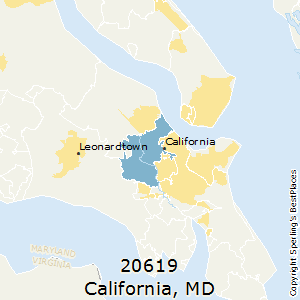 California,Maryland County Map