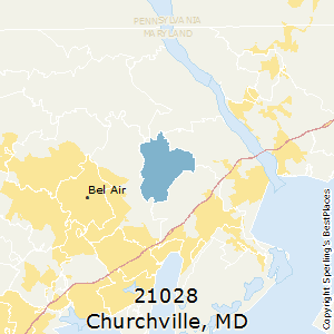 Churchville,Maryland County Map