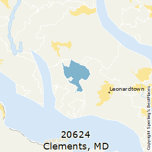 Clements,Maryland County Map