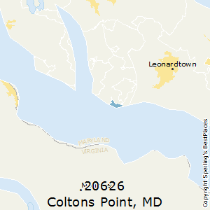 Coltons_Point,Maryland County Map