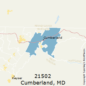 Cumberland,Maryland(21502) Zip Code Map