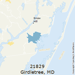 Girdletree,Maryland County Map