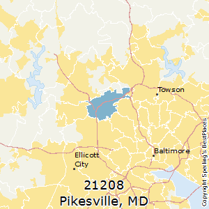 Pikesville,Maryland County Map
