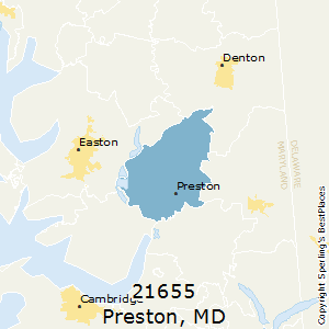 Preston,Maryland County Map
