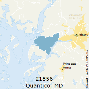Quantico,Maryland County Map