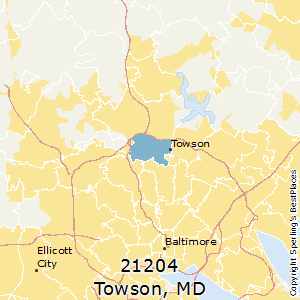 Towson,Maryland County Map