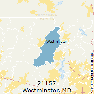 Westminster,Maryland(21157) Zip Code Map