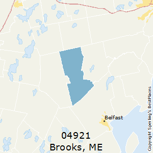 Brooks,Maine(04921) Zip Code Map