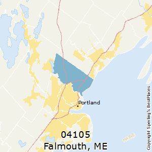 Falmouth,Maine County Map