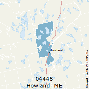 Howland,Maine(04448) Zip Code Map