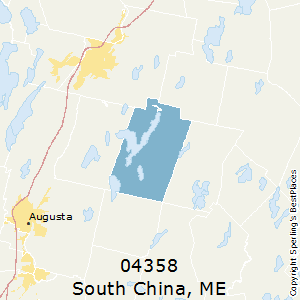South_China,Maine County Map