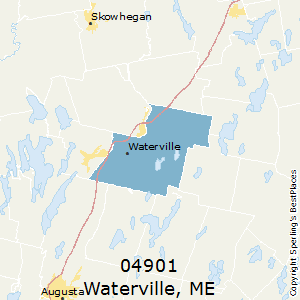 Waterville,Maine County Map
